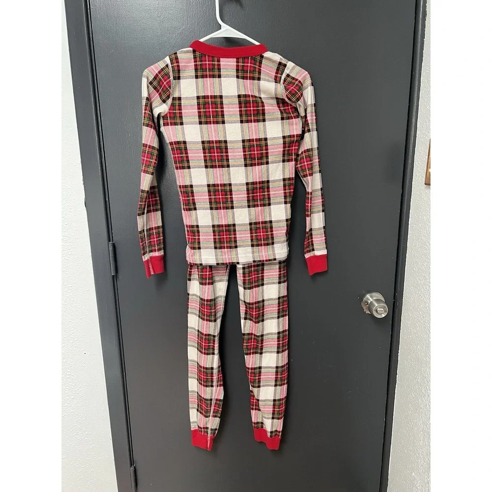 Hanna Andersson Pajamas Kids 12 Red Plaid Long Sleeve Pajama Set Christmas